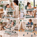 [LEVE 2 PAGUE 1] Cadeira de Refeição Infantil Com Cinto de Segurança, 100% Ajustável e Multifuncional + BRINDE: Kit Alimentação de Silicone