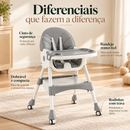 [LEVE 2 PAGUE 1] Cadeira de Refeição Infantil Com Cinto de Segurança, 100% Ajustável e Multifuncional + BRINDE: Kit Alimentação de Silicone