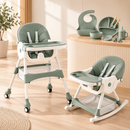 [LEVE 2 PAGUE 1] Cadeira de Refeição Infantil Com Cinto de Segurança, 100% Ajustável e Multifuncional + BRINDE: Kit Alimentação de Silicone