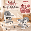 [LEVE 2 PAGUE 1] Cadeira de Refeição Infantil Com Cinto de Segurança, 100% Ajustável e Multifuncional + BRINDE: Kit Alimentação de Silicone